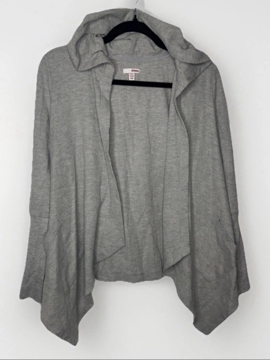 BONGO Tops - Bongo Women’s Size Small Athletic Hooded Cardigan Waffle Knit Sweater Hoodie
